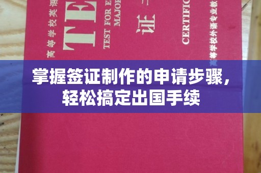 北市掌握签证制作的申请步骤，轻松搞定出国手续