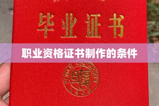 北市职业资格证书制作的条件