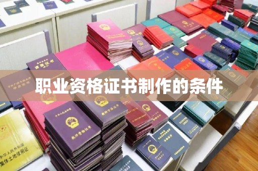 北市职业资格证书制作的条件